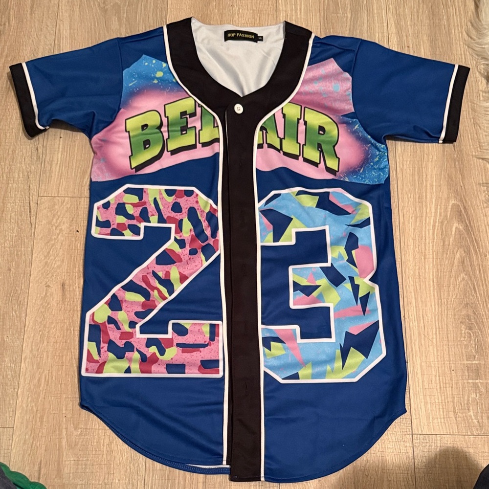 Kids Blue Graphic Baseball Jersey